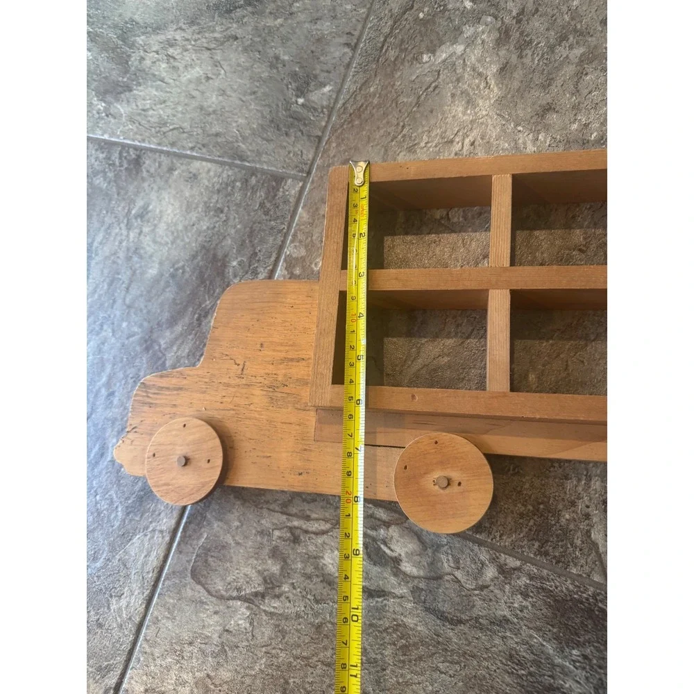 Vintage Wooden Handmade Semi‎ Truck Wall Display Shelf Shadow Box 22in car Brown